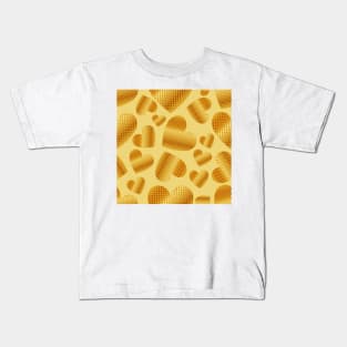 An abundance of golden hearts on beige Kids T-Shirt